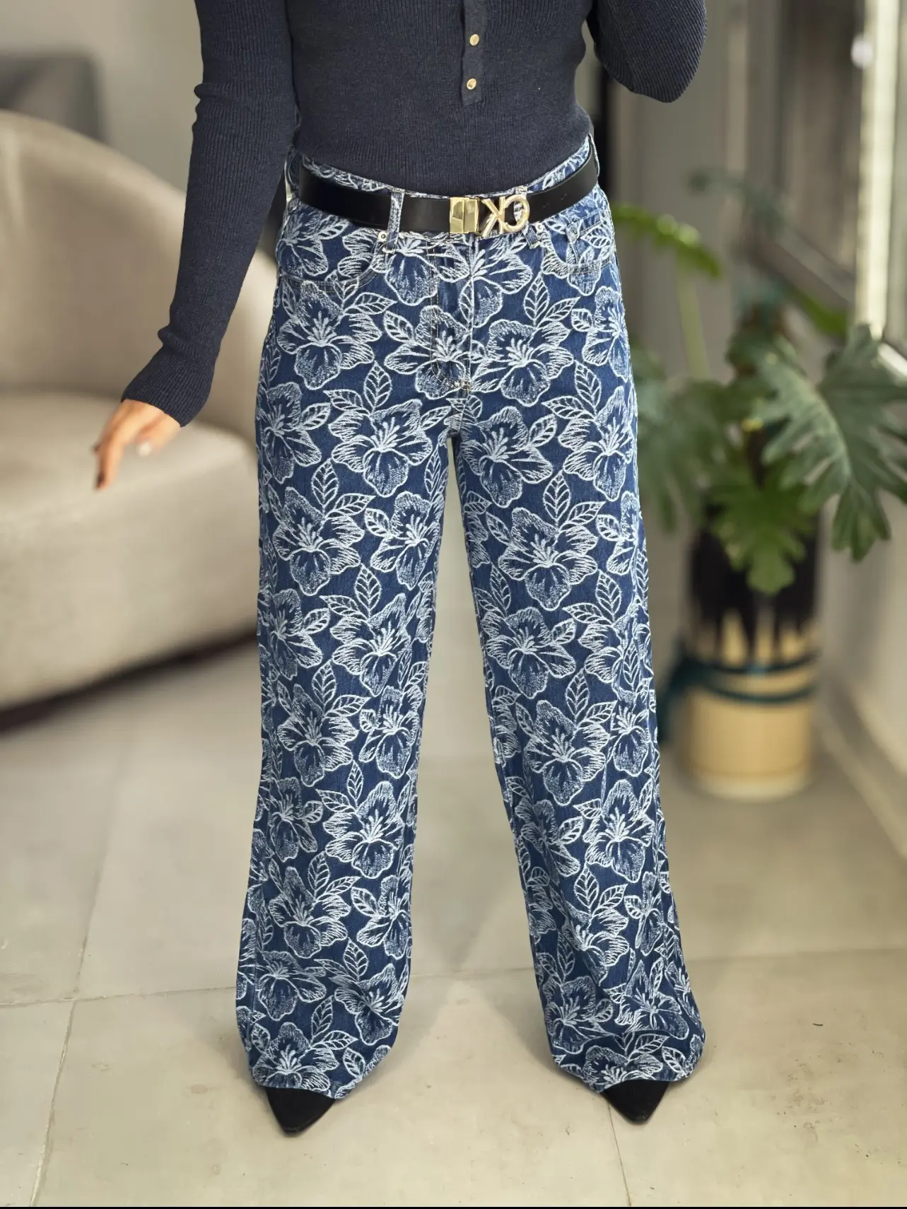 شلوار جین طرح دار اورجینال ترک